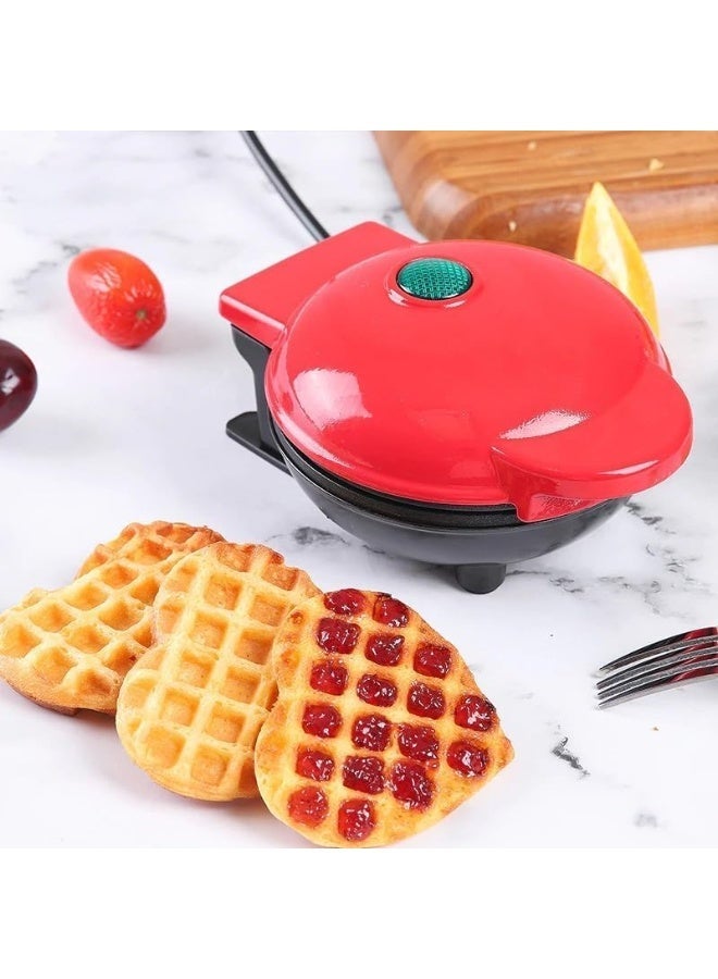 هالامين صانعة وافل صغيرة، صينية غير لاصقة للوافل، صانعة شافل بتصميم على شكل قلب، آلة صنع الفطائر المحمولة للأطفال، سهلة التنظيف، مثالية لصنع شطيرة الدجاج. - Image 2